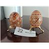 Image 1 : 2 Hand Painted Pysanka Ukrainian Eggs