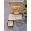 Image 4 : Assortment of Earrings, Brooches, Charm Bracelet & Jewelry Box