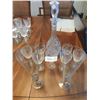 Image 1 : Crystal Decanter With 7 Small Stemmed Glasses