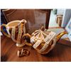 Image 1 : Gorgeous Gilded Ceramic Teapot & Water Jug with 2 Napkin Rings