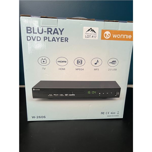 Lot of 1 Wonnie Blu-Ray DVD Player - Model W-2606