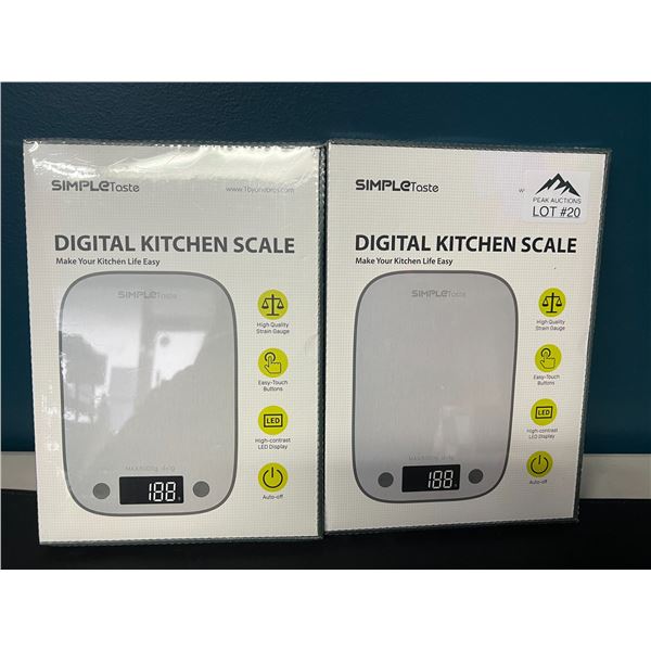 Lot of 2 SimpleTaste Digital Food Kitchen Scales