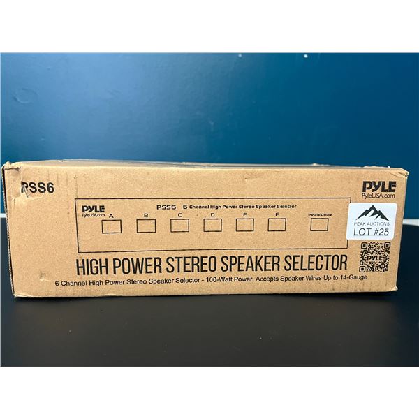 Lot of 1 PYLE 6-Channel High-Power Stereo Speaker Selector