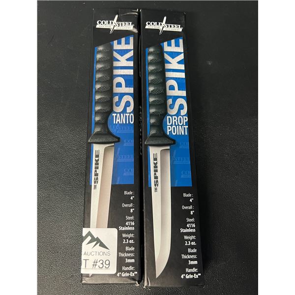 Lot of 2 Cold Steel Tanto Spike 8" Fixed Knives