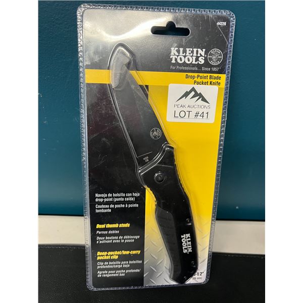 Lot of 1 Klein Tools Drop-Point Blade Pocket Knife