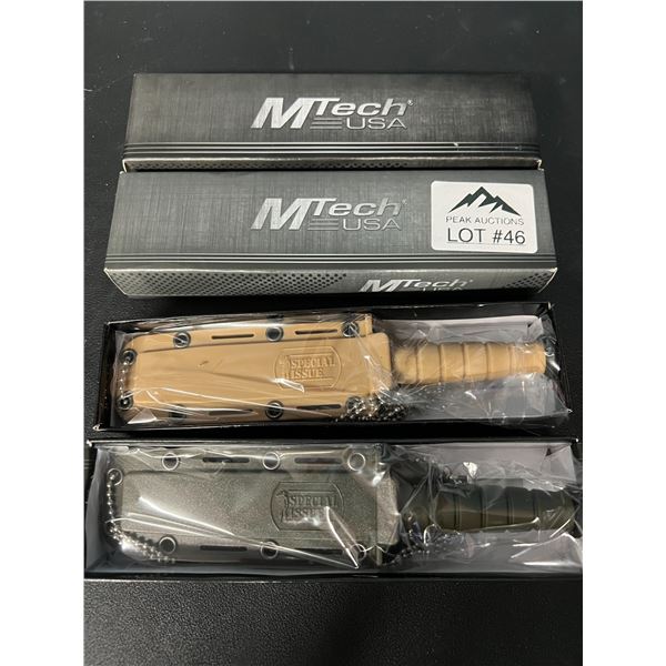 Lot of 2 MTech USA Tactical Fixed Blade Knives