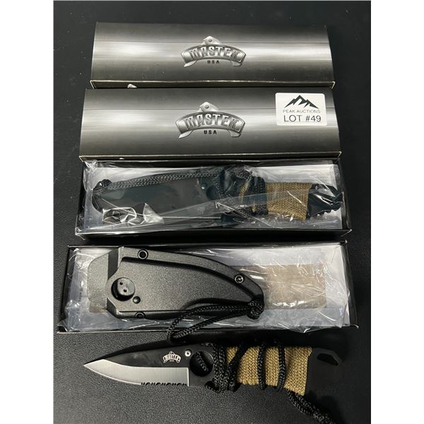 Lot of 2 Master USA Tactical Fixed Blade Knives