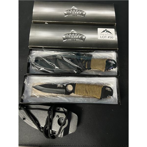 Lot of 2 Master USA Tactical Fixed Blade Knives
