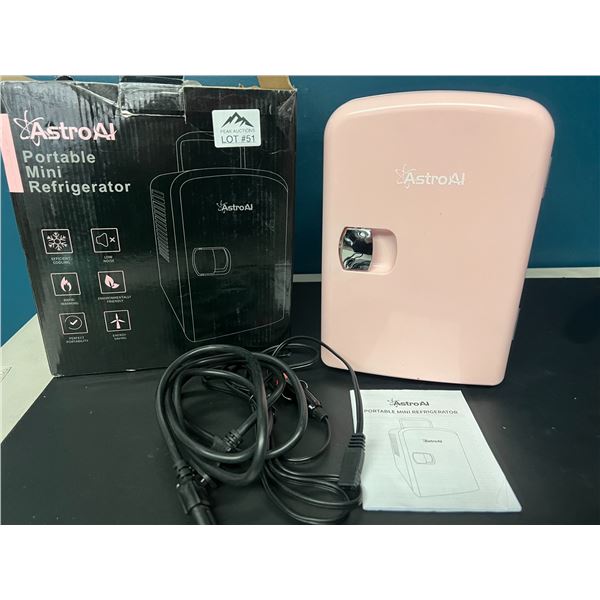 Lot of 1 AstroAI Portable Mini Fridge (Pink) - 4L/6 Can