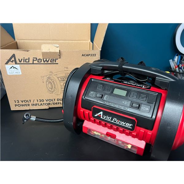 Lot of 1 Avid Power 12V/120V Dual Power Inflator/Deflator