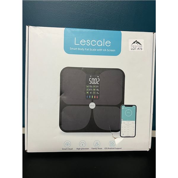 Lot of 1 Lescale Smart Body Fat Scale with VA Screen & Smart App Connection