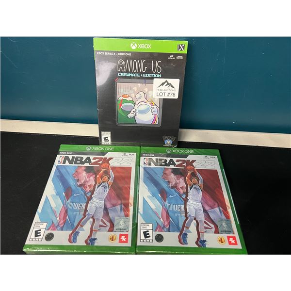 Lot of 3 Xbox Games - Among Us Crewmate Edition & 2x NBA 2K22