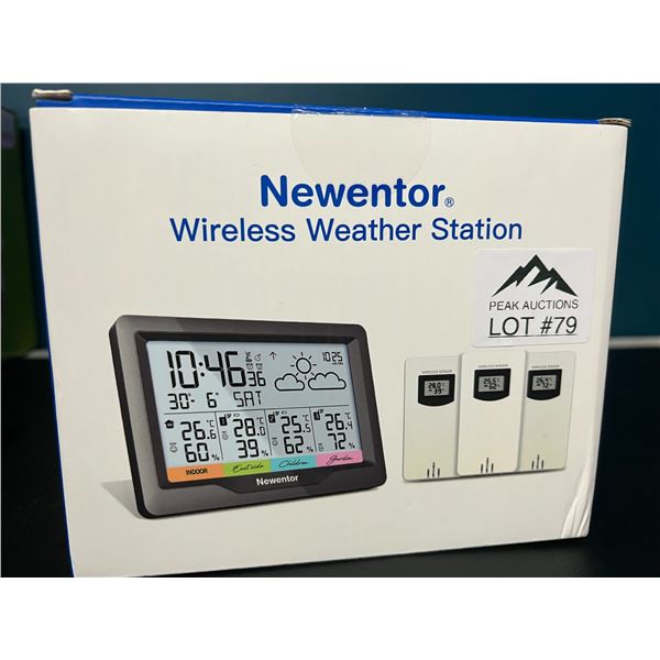 Lot of 1 Newentor Wireless Weather Station w/ 3 Outdoor Sensors