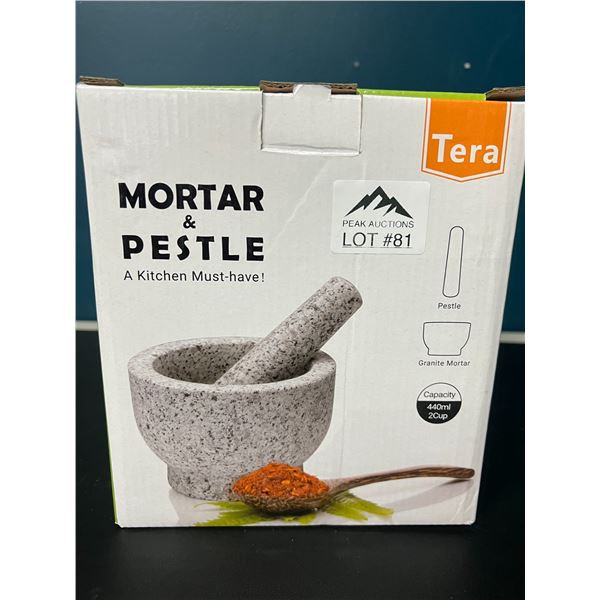 Lot of 1 Granite Mortar & Pestle Set