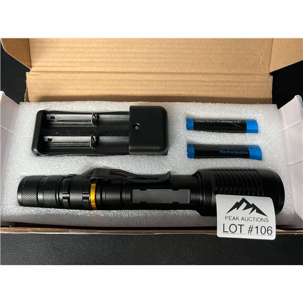 Lot of 1 LED Tactical Flashlight w/ Batteries & Charger