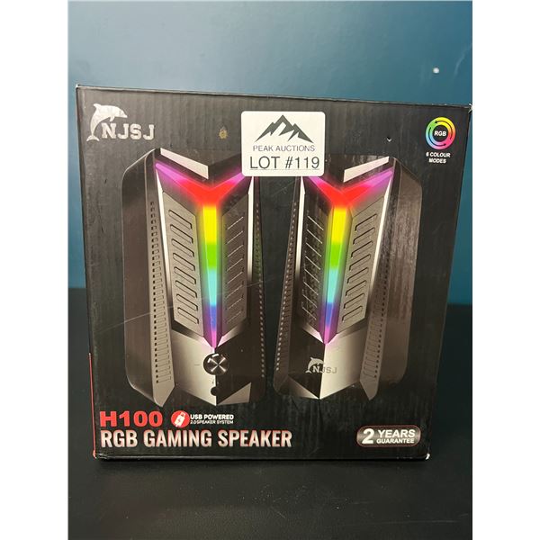 Lot of 1 Pair of RGB Light-Up Gaming Speakers
