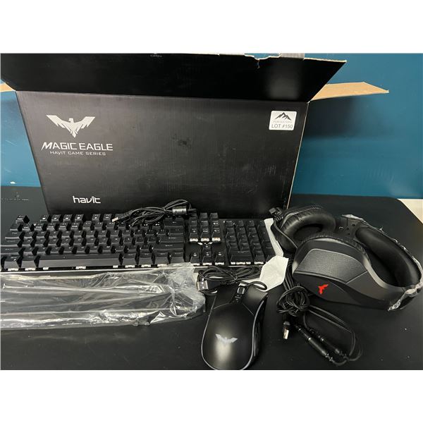 Lot of 1 Havit Magic Eagle Gaming Keyboard, Mouse & Headset Combo - RGB Light-Up