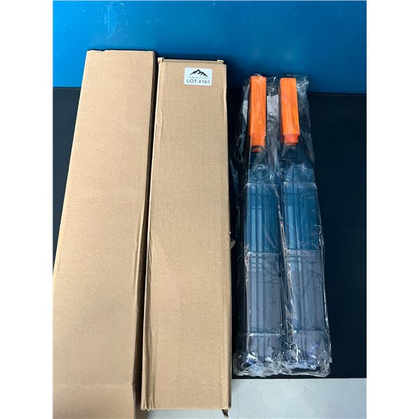 Lot of 2 Boxes of Kabob Grilling Baskets; Stainless Steel - 4pcs each (8 total)