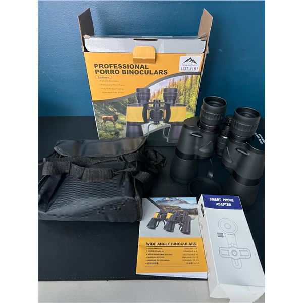 Lot of 1 Professional Porro Binoculars w/ Carrying Bag