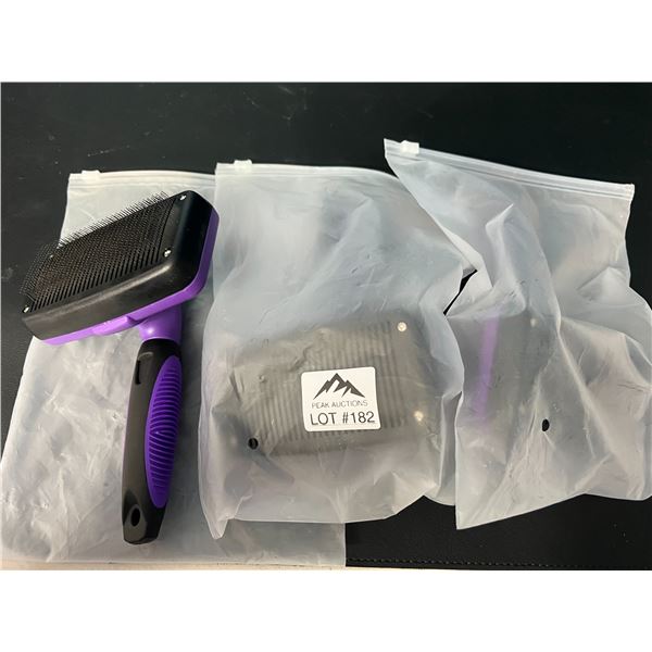 Lot of 3 Hertzo Self-Cleaning Slicker Brush/Deshedding Tool for Cats & Dogs