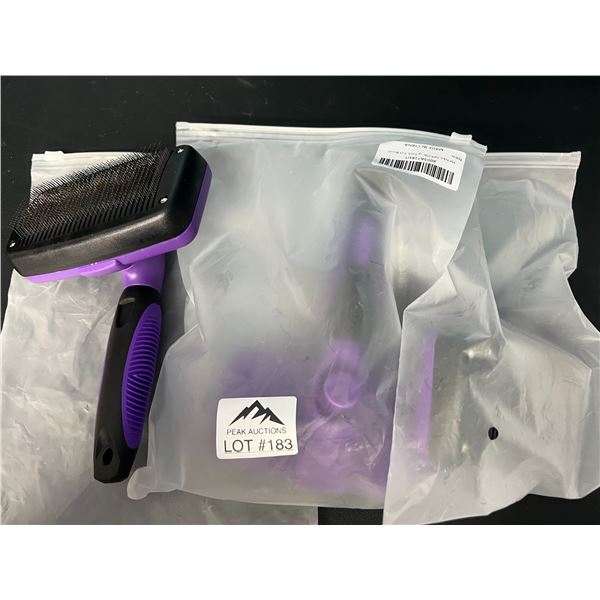 Lot of 3 Hertzo Self-Cleaning Slicker Brush/Deshedding Tool for Cats & Dogs