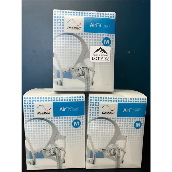 Lot of 3 ResMed AirFit N20 Masks (M)