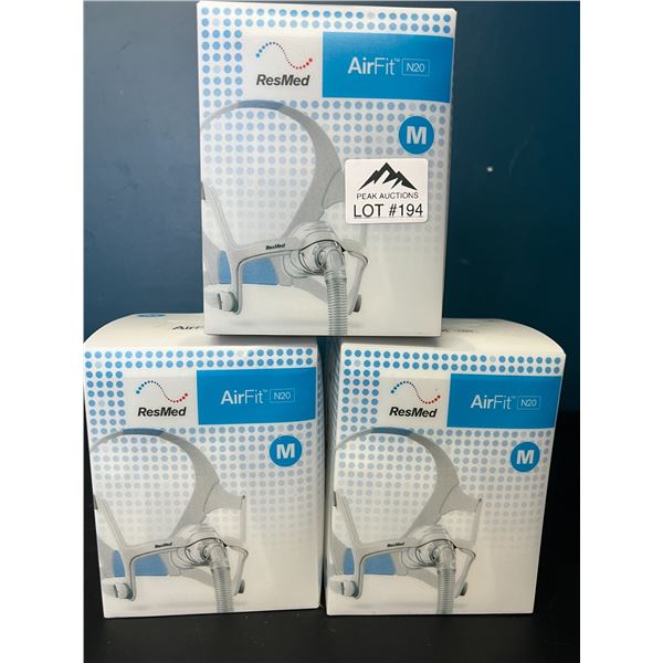 Lot of 3 ResMed AirFit N20 Masks (M)