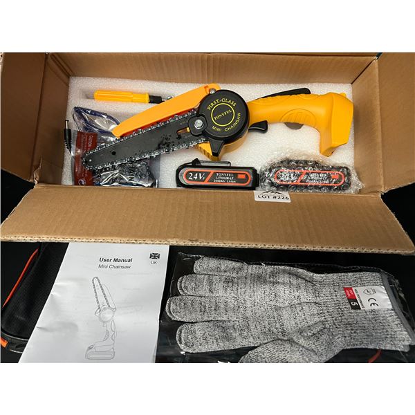 Lot of 1 6" Cordless Mini Chainsaw w/ 2 Rechargeable Batteries