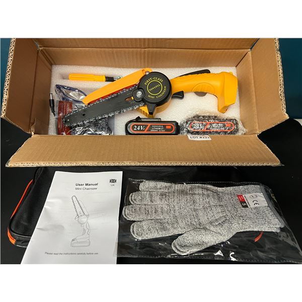 Lot of 1 6" Cordless Mini Chainsaw w/ 2 Rechargeable Batteries