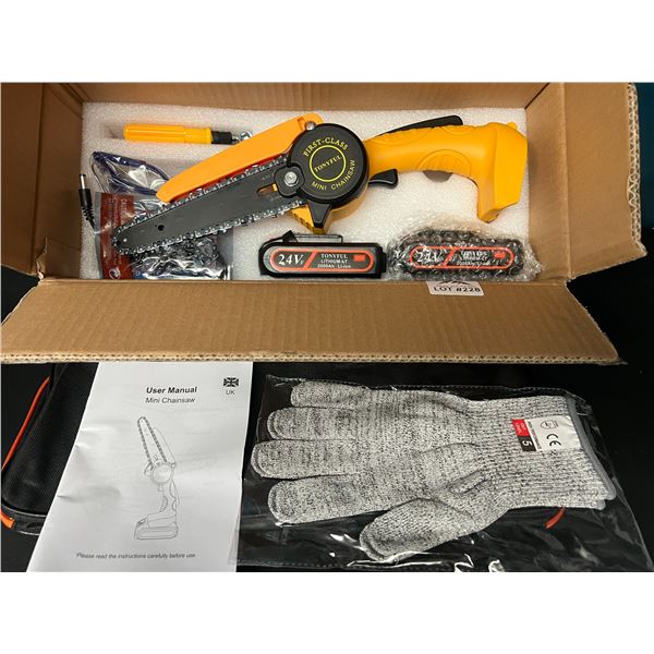 Lot of 1 6" Cordless Mini Chainsaw w/ 2 Rechargeable Batteries