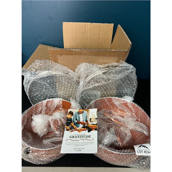 Lot of 2 Non-Stick Cooking Pots w/ Lids