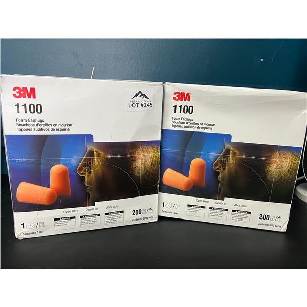 Lot of 2 Boxes of 3M 1100 Foam Earplugs (200pairs per box)