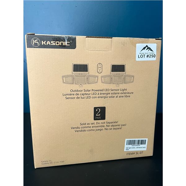 Lot of Kasonic Outdoor LED Solar Powered Sensor Lights (2 PACK)