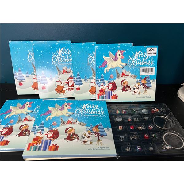 Lot of 6 Christmas Charm Bracelet Advent Calendars