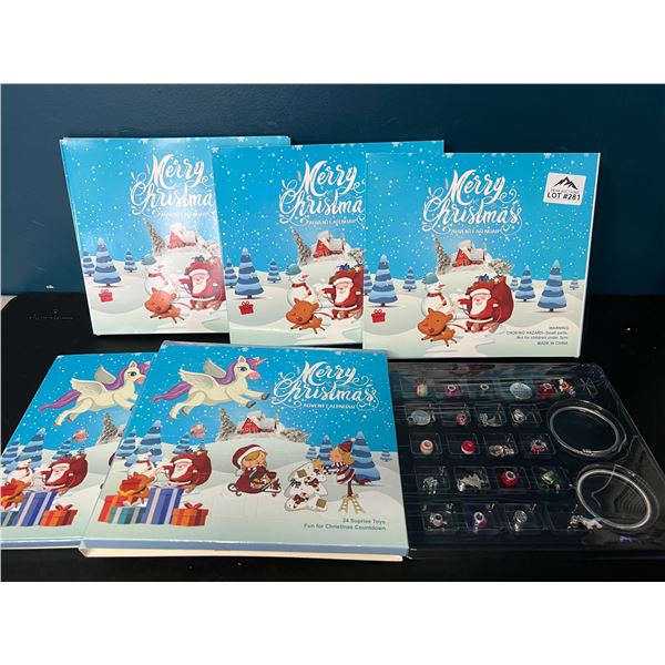 Lot of 5 Christmas Charm Bracelet Advent Calendars