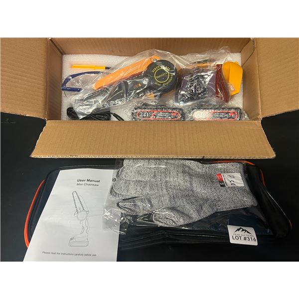 Lot of 1 6" Cordless Mini Chainsaw w/ 2 Rechargeable Batteries