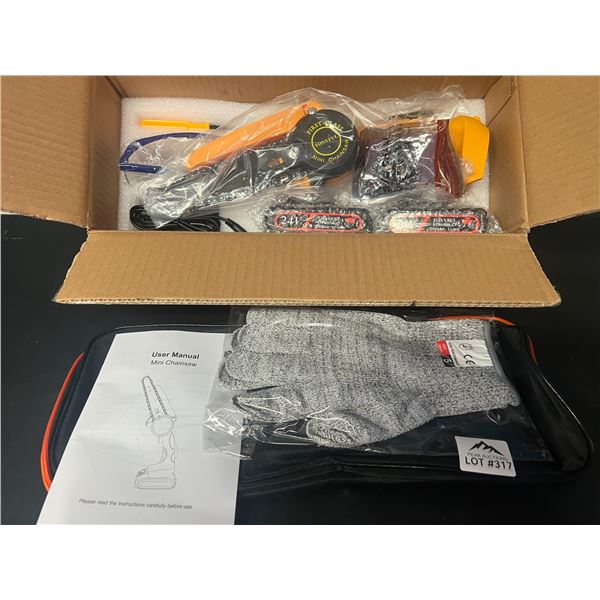 Lot of 1 6" Cordless Mini Chainsaw w/ 2 Rechargeable Batteries