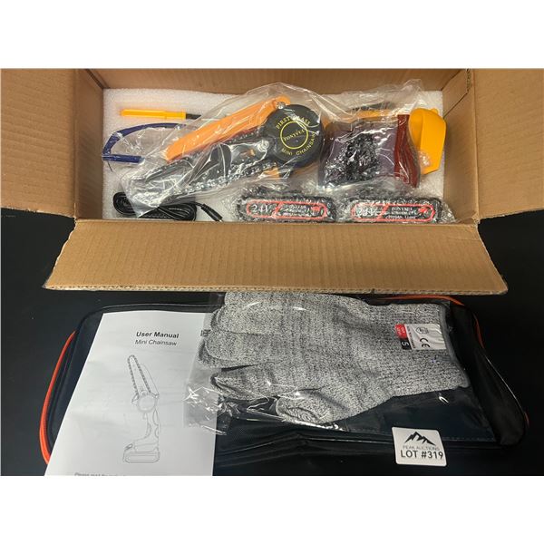 Lot of 1 6" Cordless Mini Chainsaw w/ 2 Rechargeable Batteries