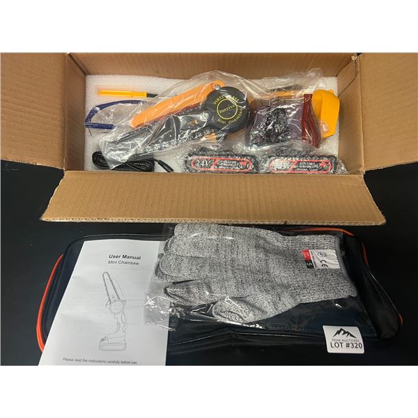 Lot of 1 6" Cordless Mini Chainsaw w/ 2 Rechargeable Batteries