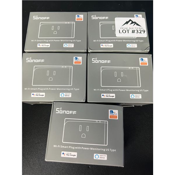 Lot of 5 Sonoff WiFi Smart Plugs