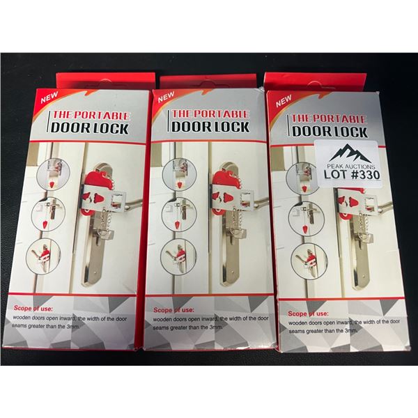Lot of 3 Portable Door Locks(2per pack)