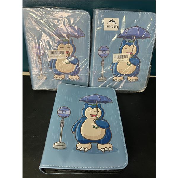 Lot of 3 Pokemon Leather 4-Pocket Premium Card Binders