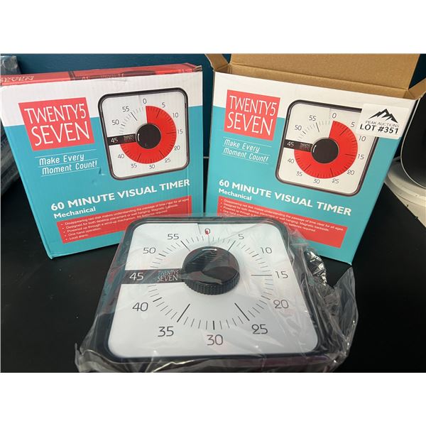 Lot of 2 Mechanical 60 Minute Visual Timers
