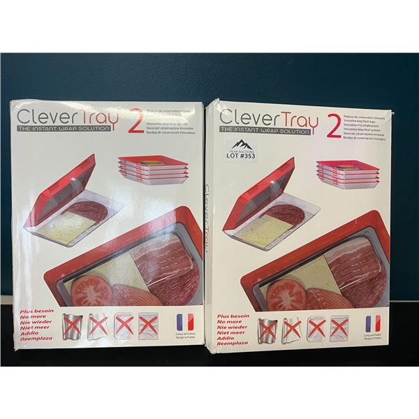 Lot of 2 CleverTray Keep Fresh Instant Wrap Food Storage Tray (2 per pack)