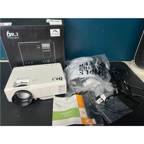 Lot of 1 Dr. J Professional Hi-04 Mini Projector w/ Projector Screen & Remote