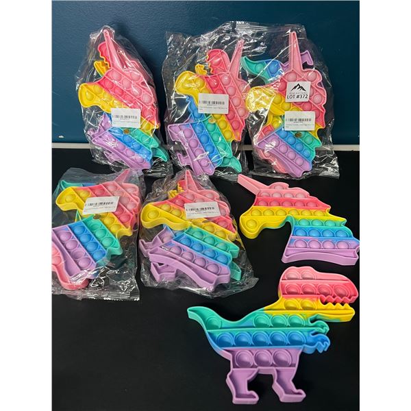 Lot of 12 Pop-It Bubble Fidget Toys - Unicorns & Dinosaurs (6 x 2pcs per pack)