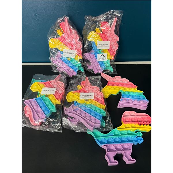Lot of 10 Pop-It Bubble Fidget Toys - Unicorns & Dinosaurs