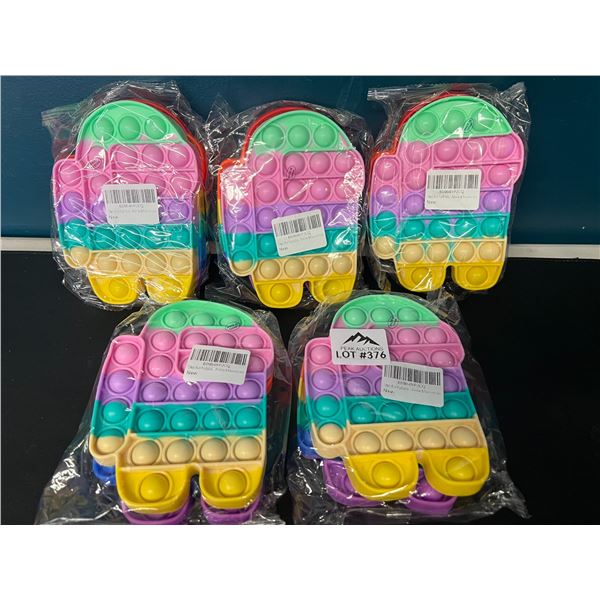 Lot of 10 Among-Us Style Pop-It Bubble Fidget Toys for Kids