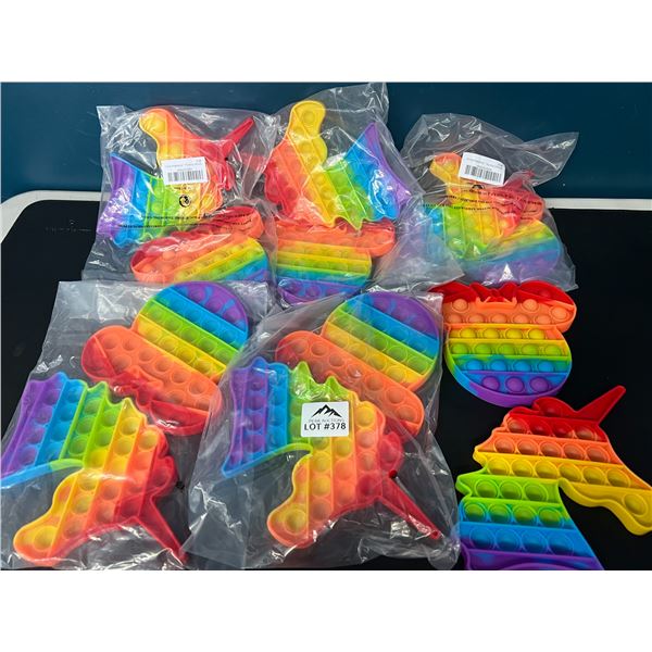 Lot of 12 Pop-It Bubble Fidget Toys - Minnie Mouse & Unicorn (6 x 2pcs per pack)