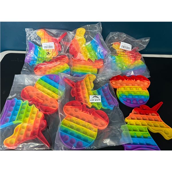 Lot of 12 Pop-It Bubble Fidget Toys - Minnie Mouse & Unicorn (6 x 2pcs per pack)